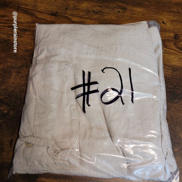 Tommy Bahama Linen Cargo Pants L Relaxed Straight Stone Beige Coastal - Picture 10 of 10